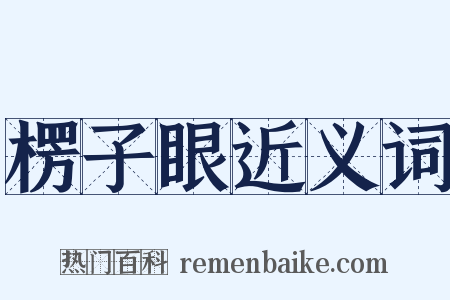 楞子眼近义词是什么意思的图片